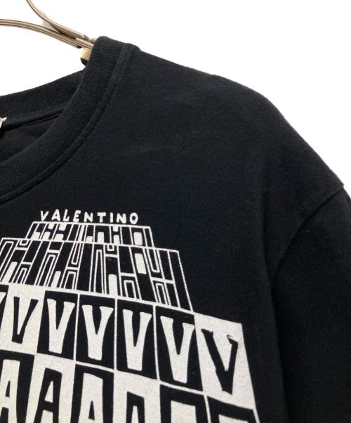 VALENTINO（ヴァレンティノ）VALENTINO (ヴァレンティノ) ロゴプリントカットソー ブラック サイズ:Sの古着・服飾アイテム