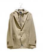 HUGO BOSSヒューゴ ボス）の古着「Slim Fit Blazer with Integrated Hoodie/スリムフィットブレザー インテグレーテッドフーディ付き/50562499」｜ベージュ