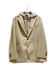 HUGO BOSS（ヒューゴ ボス）の古着「Slim Fit Blazer with Integrated Hoodie/スリムフィットブレザー インテグレーテッドフーディ付き/50562499」｜ベージュ