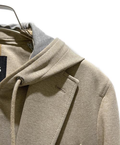 HUGO BOSS（ヒューゴ ボス）HUGO BOSS (ヒューゴ ボス) Slim Fit Blazer with Integrated Hoodie/スリムフィットブレザー インテグレーテッドフーディ付き/50562499 ベージュ サイズ:48の古着・服飾アイテム