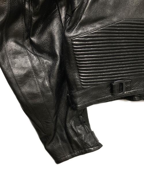 BALENCIAGA（バレンシアガ）BALENCIAGA (バレンシアガ) ロゴデザインレザージャケット/中綿ジャケット ブラック サイズ:44の古着・服飾アイテム