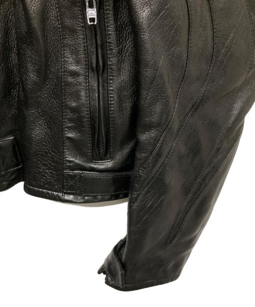 BALENCIAGA（バレンシアガ）BALENCIAGA (バレンシアガ) ロゴデザインレザージャケット/中綿ジャケット ブラック サイズ:44の古着・服飾アイテム
