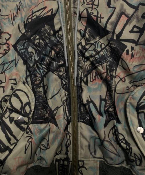 MOWALOLA（モワローラ）MOWALOLA (モワローラ) 25AW graffiti bomber jacket グリーン サイズ:Mの古着・服飾アイテム