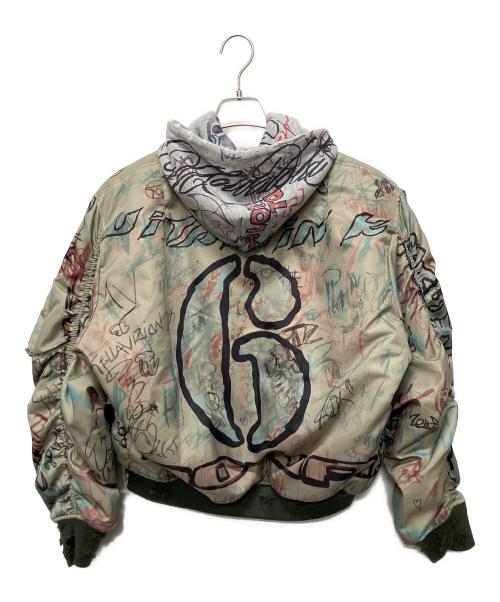 MOWALOLA（モワローラ）MOWALOLA (モワローラ) graffiti bomber jacket グリーン サイズ:Sの古着・服飾アイテム