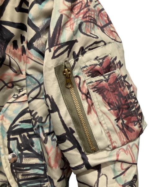MOWALOLA（モワローラ）MOWALOLA (モワローラ) graffiti bomber jacket グリーン サイズ:Sの古着・服飾アイテム