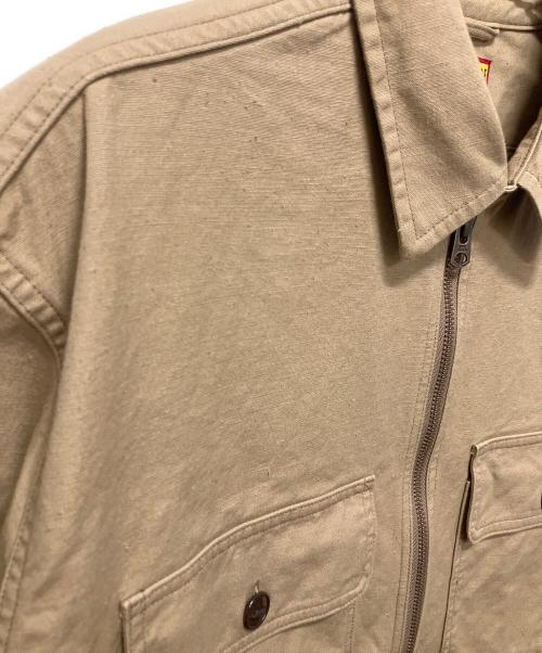 HUMAN MADE（ヒューマンメイド）HUMAN MADE (ヒューマンメイド) Zip-Up Work Shirt ベージュ サイズ:Lの古着・服飾アイテム