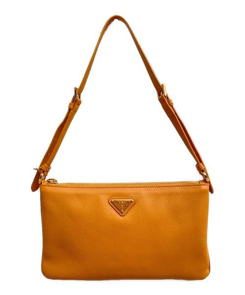 PRADA（プラダ）PRADA (プラダ) ショルダーレザーポーチ オレンジの古着・服飾アイテム