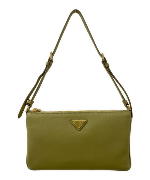 PRADA（プラダ）PRADA (プラダ) ショルダーレザーポーチ オリーブグリーンの古着・服飾アイテム