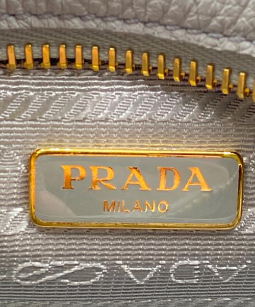 PRADA（プラダ）PRADA (プラダ) ヴィッテロダイノ レザー ショルダーバッグ ライトグレー サイズ:TUの古着・服飾アイテム