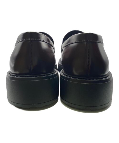PRADA（プラダ）PRADA (プラダ) ブラッシュドレザーローファー ブラウン サイズ:9 未使用品の古着・服飾アイテム