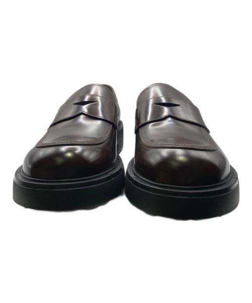 PRADA（プラダ）PRADA (プラダ) ブラッシュドレザーローファー ブラウン サイズ:9 未使用品の古着・服飾アイテム