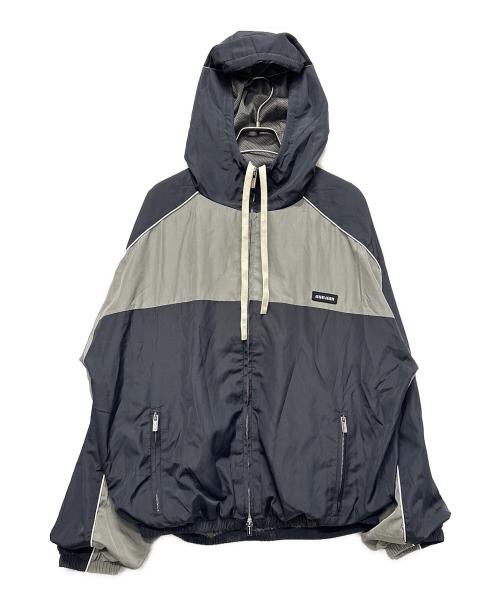 MIU MIU（ミュウミュウ）MIU MIU (ミュウミュウ) テクニカルシルクジップブルゾン ネイビー サイズ:36の古着・服飾アイテム