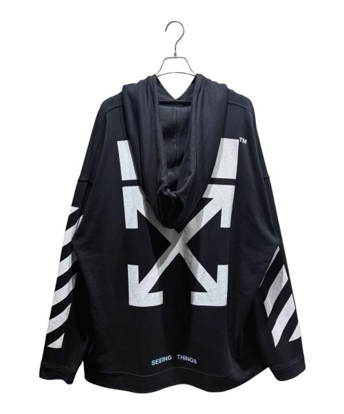 OFFWHITE（オフホワイト）OFFWHITE (オフホワイト) 7AW Diagonal Arrows Hoodie ブラック サイズ:XLの古着・服飾アイテム