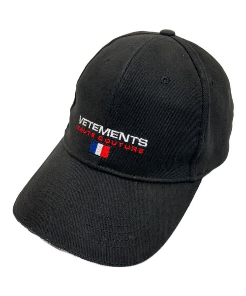 VETEMENTS（ヴェトモン）VETEMENTS (ヴェトモン) HAUTE COUTURE CAP(オートクチュールキャップ) ブラック サイズ:-の古着・服飾アイテム