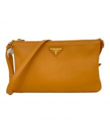 PRADA（プラダ）の古着「Prada Triangle Logo Shoulder Bag」｜オレンジ