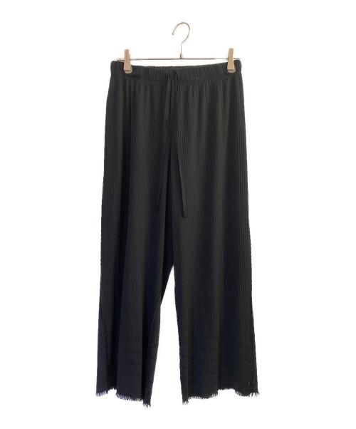 PLEATS PLEASE（プリーツプリーズ）PLEATS PLEASE (プリーツプリーズ) ストレートパンツ ブラック サイズ:3の古着・服飾アイテム