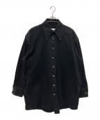 MM6 Maison Margielaエムエムシックスメゾンマルジェラ）の古着「オーバーサイズデニムシャツ」｜ブラック