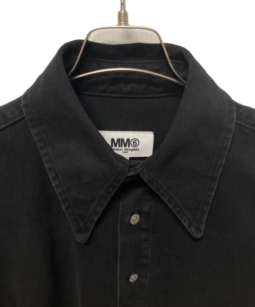 MM6 Maison Margiela（エムエムシックスメゾンマルジェラ）MM6 Maison Margiela (エムエムシックスメゾンマルジェラ) オーバーサイズデニムシャツ ブラック サイズ:44の古着・服飾アイテム