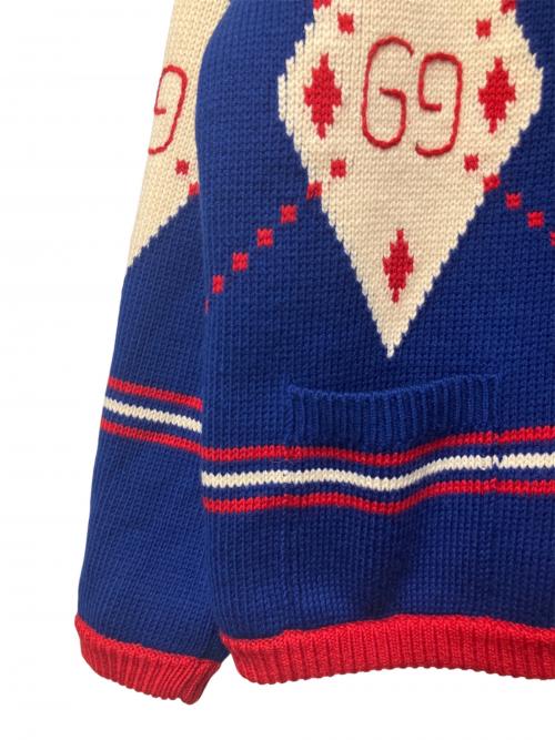 GUCCI（グッチ）GUCCI (グッチ) クルミボタン カシミヤ混ニットジャケット マルチカラー サイズ:44.0の古着・服飾アイテム