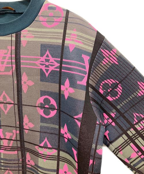 LOUIS VUITTON（ルイ ヴィトン）LOUIS VUITTON (ルイ ヴィトン) モノグラムジャガードスウェット ピンク×グレー サイズ:XLの古着・服飾アイテム