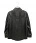 GUCCI (グッチ) Embossed Logo Leather Shirt Jacket Black ブラック サイズ:48：120000円
