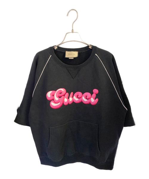 GUCCI（グッチ）GUCCI (グッチ) ラグラン スウェットカットソー ブラック サイズ:Ｌの古着・服飾アイテム