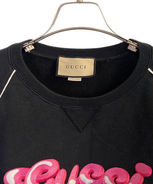 GUCCI（グッチ）GUCCI (グッチ) ラグラン スウェットカットソー ブラック サイズ:Ｌの古着・服飾アイテム