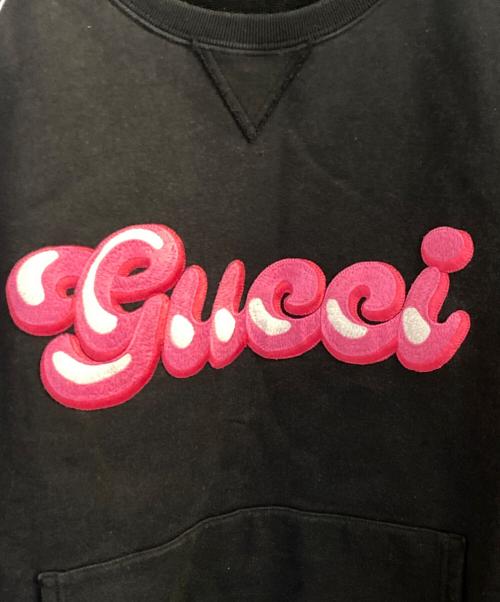 GUCCI（グッチ）GUCCI (グッチ) ラグラン スウェットカットソー ブラック サイズ:Ｌの古着・服飾アイテム