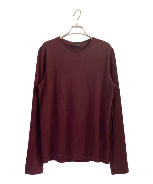 JIL SANDER（ジルサンダー）JIL SANDER (ジルサンダー) Vネックニット ボルドー サイズ:50の古着・服飾アイテム