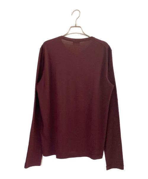 JIL SANDER（ジルサンダー）JIL SANDER (ジルサンダー) Vネックニット ボルドー サイズ:50の古着・服飾アイテム