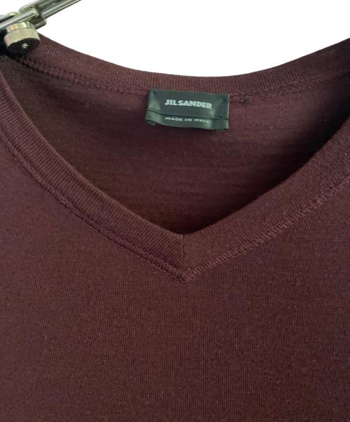 JIL SANDER（ジルサンダー）JIL SANDER (ジルサンダー) Vネックニット ボルドー サイズ:50の古着・服飾アイテム