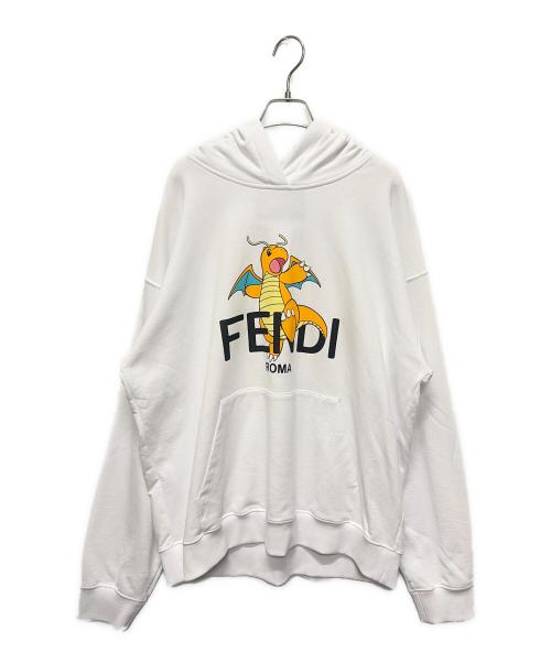 FENDI（フェンディ）FENDI (フェンディ) コラボパーカー ホワイト サイズ:XLの古着・服飾アイテム