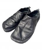 DRIES VAN NOTENドリスヴァンノッテン）の古着「Drawstring Slipper Shoes/ドローストリング レザースリッポン」｜ブラック