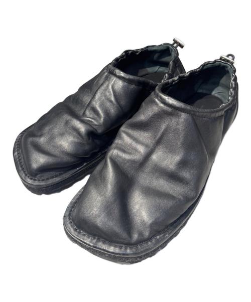 DRIES VAN NOTEN（ドリスヴァンノッテン）DRIES VAN NOTEN (ドリスヴァンノッテン) Drawstring Slipper Shoes/ドローストリング レザースリッポン ブラック サイズ:41 1/2の古着・服飾アイテム
