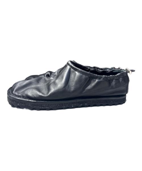DRIES VAN NOTEN（ドリスヴァンノッテン）DRIES VAN NOTEN (ドリスヴァンノッテン) Drawstring Slipper Shoes/ドローストリング レザースリッポン ブラック サイズ:41 1/2の古着・服飾アイテム