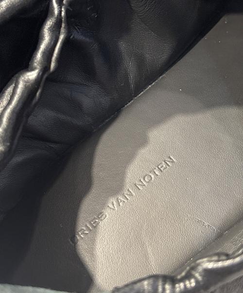DRIES VAN NOTEN（ドリスヴァンノッテン）DRIES VAN NOTEN (ドリスヴァンノッテン) Drawstring Slipper Shoes/ドローストリング レザースリッポン ブラック サイズ:41 1/2の古着・服飾アイテム