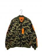 A BATHING APE×PORTERアベイシングエイプ×ポーター）の古着「BAPE×PORTER 1ST CAMO SHARK MA-1」｜カーキ