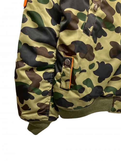 A BATHING APE（アベイシングエイプ）A BATHING APE (アベイシングエイプ) PORTER (ポーター) BAPE×PORTER 1ST CAMO SHARK MA-1 カーキ サイズ:XXLの古着・服飾アイテム
