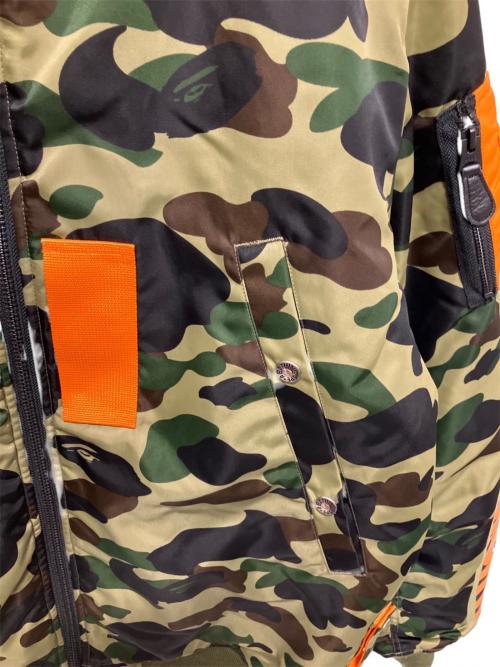 A BATHING APE（アベイシングエイプ）A BATHING APE (アベイシングエイプ) PORTER (ポーター) BAPE×PORTER 1ST CAMO SHARK MA-1 カーキ サイズ:XXLの古着・服飾アイテム