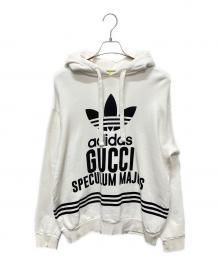 GUCCI×adidas（グッチ×アディダス）の古着「22AW コラボロゴスウェットパーカー」｜ホワイト