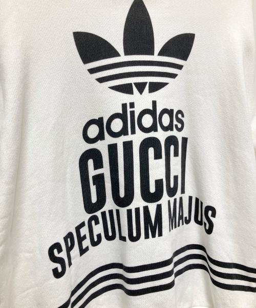 GUCCI（グッチ）GUCCI (グッチ) adidas (アディダス) 22AW コラボロゴスウェットパーカー ホワイト サイズ:Mの古着・服飾アイテム