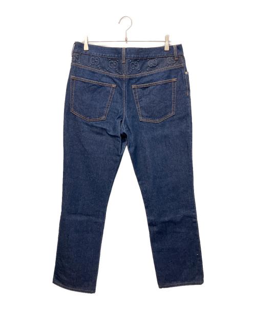 GUCCI（グッチ）GUCCI (グッチ) GGエンボスデニムパンツ インディゴ サイズ:36の古着・服飾アイテム