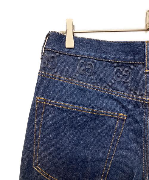 GUCCI（グッチ）GUCCI (グッチ) GGエンボスデニムパンツ インディゴ サイズ:36の古着・服飾アイテム