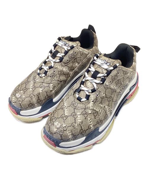 GUCCI（グッチ）GUCCI (グッチ) BALENCIAGA (バレンシアガ) TRIPLE S/コラボスニーカー ベージュ サイズ:28.5cmの古着・服飾アイテム