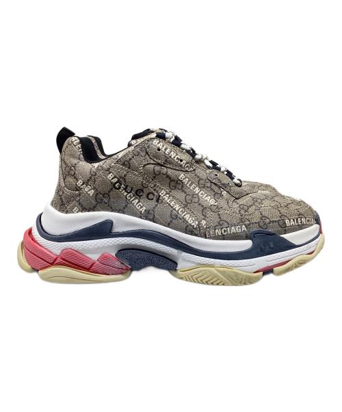 GUCCI（グッチ）GUCCI (グッチ) BALENCIAGA (バレンシアガ) TRIPLE S/コラボスニーカー ベージュ サイズ:28.5cmの古着・服飾アイテム
