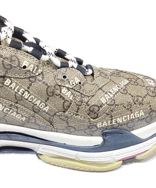 GUCCI（グッチ）GUCCI (グッチ) BALENCIAGA (バレンシアガ) TRIPLE S/コラボスニーカー ベージュ サイズ:28.5cmの古着・服飾アイテム
