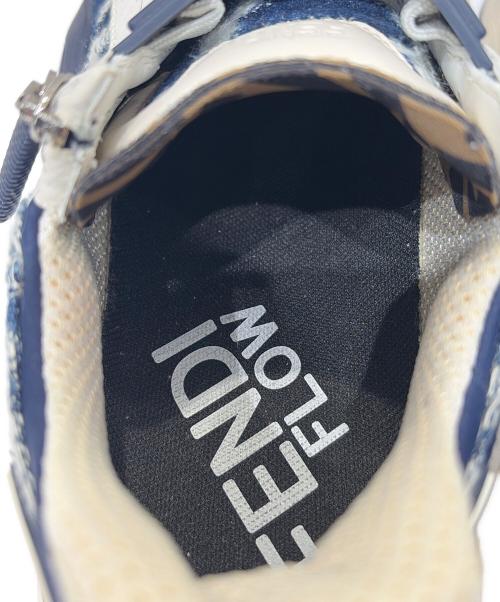 FENDI（フェンディ）FENDI (フェンディ) Flow ツイードロゴスニーカー ネイビー×ホワイト サイズ:8の古着・服飾アイテム