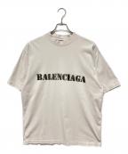 BALENCIAGAバレンシアガ）の古着「ステンシルタイプ ダメージ加工半袖Tシャツ」｜ライトグレー