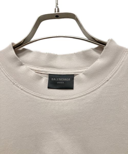 BALENCIAGA（バレンシアガ）BALENCIAGA (バレンシアガ) ステンシルタイプ ダメージ加工半袖Tシャツ ライトグレー サイズ:Sの古着・服飾アイテム