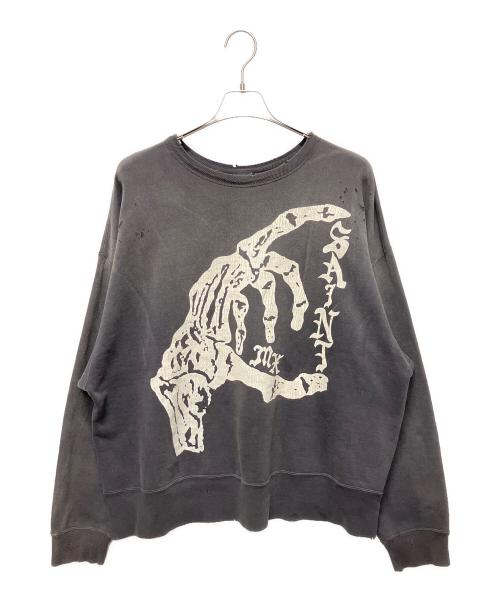 SAINT MICHAEL（セントマイケル）SAINT MICHAEL (セントマイケル) 24AWBONE SAINT CREW SWT/クルーネックスウェット ブラック サイズ:XLの古着・服飾アイテム
